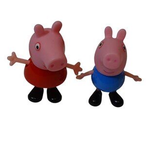 Peppa Pig and George Figures Toy Set 2 inch Standing Posable Plastic Girls Boys